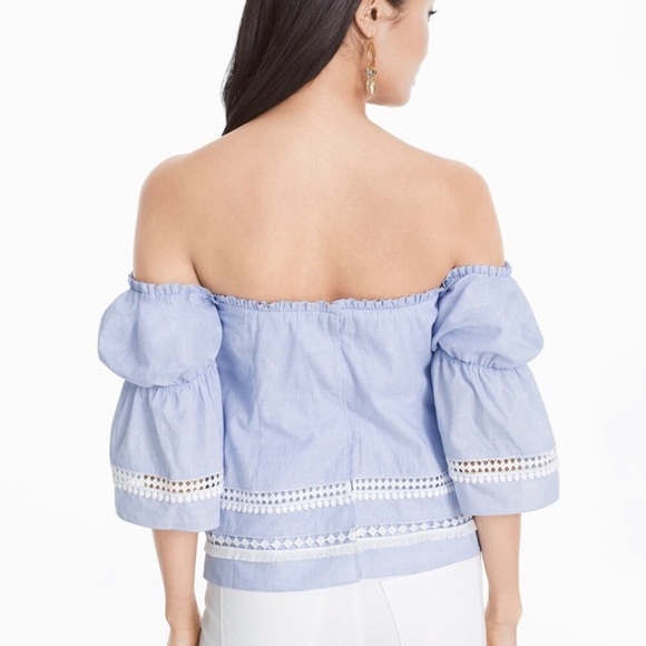 Off-the-Shoulder Cotton Dobby Top - Picture 4 of 5